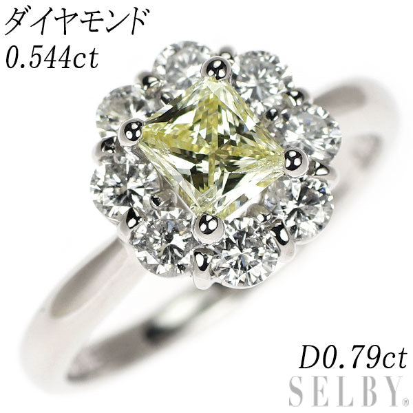 Pt900 ダイヤモンド リング 0.544ct D0.79ct