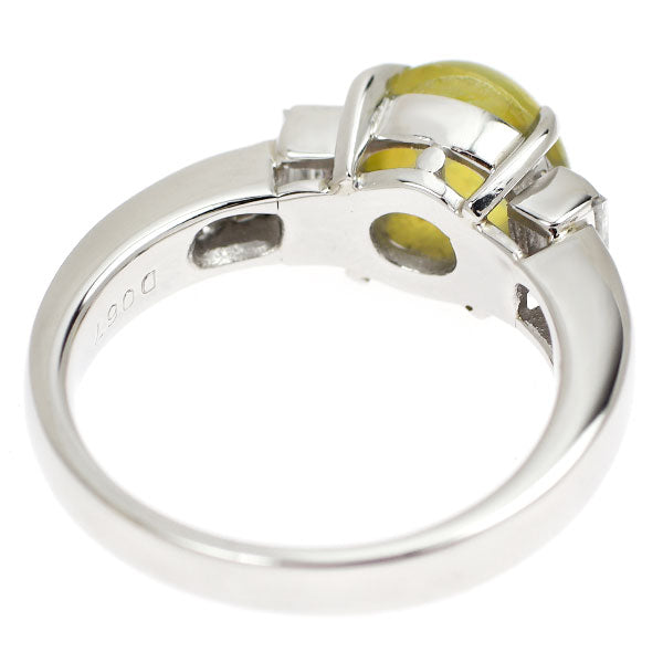 Pt900 クリソベリルキャッツアイ ダイヤモンド リング 2.73ct D0.67ct