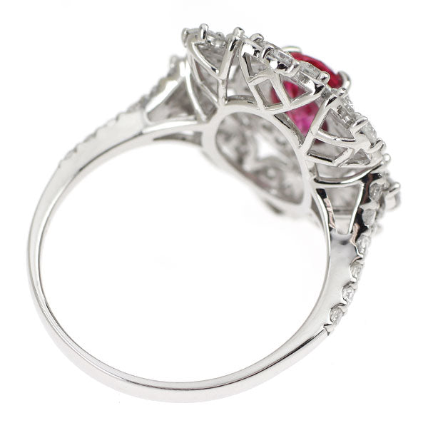 Pt950 タイ産 ルビー ダイヤモンド リング 1.25ct D1.07ct