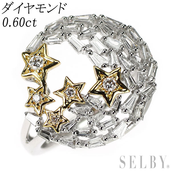 K18YG/WG ダイヤモンド リング 0.60ct スター
