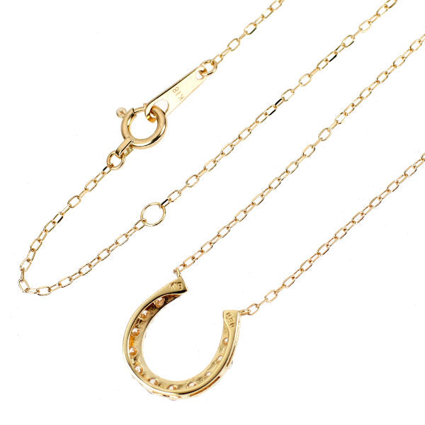 K18YG ダイヤモンド ペンダントネックレス 0.30ct 馬蹄