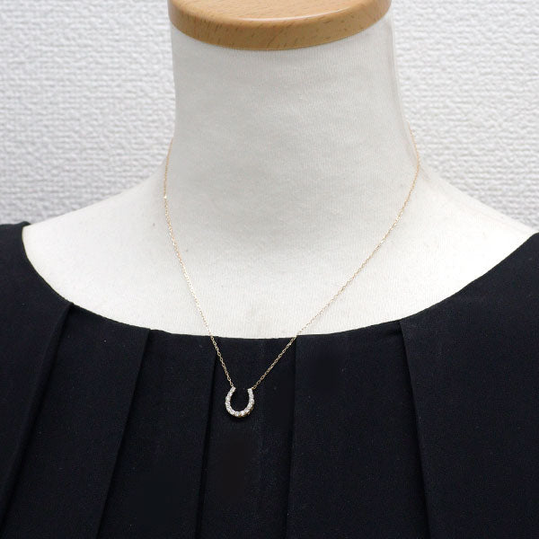 K18YG ダイヤモンド ペンダントネックレス 0.30ct 馬蹄
