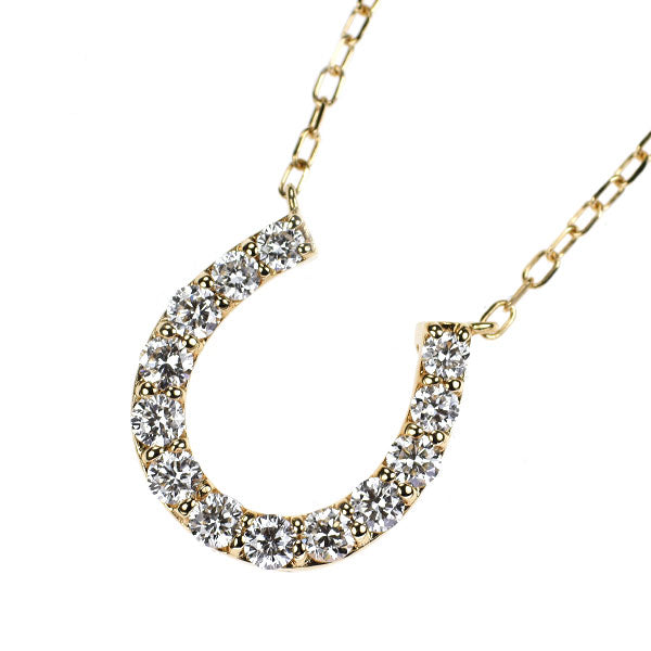 K18YG ダイヤモンド ペンダントネックレス 0.30ct 馬蹄