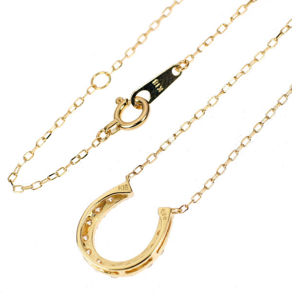 K18YG ダイヤモンド ペンダントネックレス 0.30ct 馬蹄