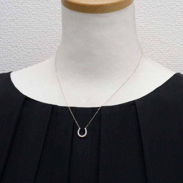 K18YG ダイヤモンド ペンダントネックレス 0.30ct 馬蹄