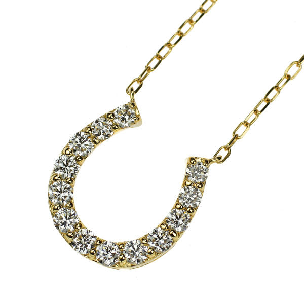 K18YG ダイヤモンド ペンダントネックレス 0.30ct 馬蹄