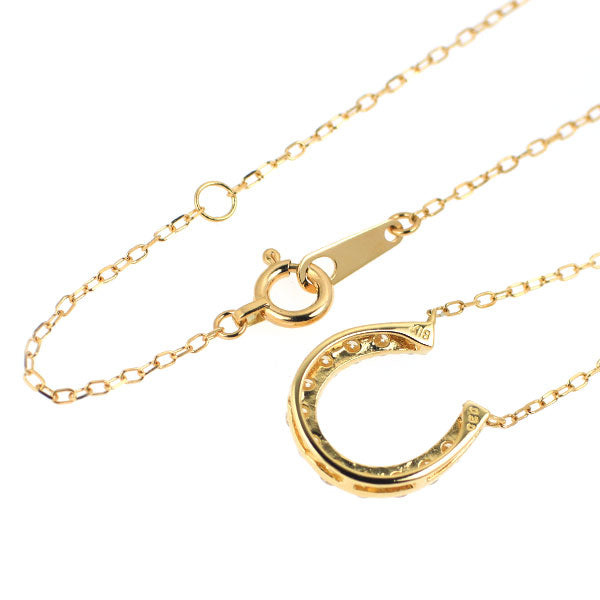 K18YG ダイヤモンド ペンダントネックレス 0.30ct 馬蹄