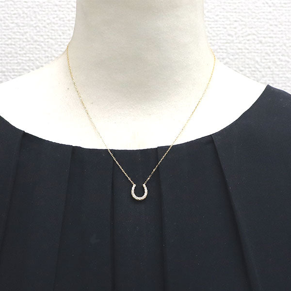 K18YG ダイヤモンド ペンダントネックレス 0.30ct 馬蹄