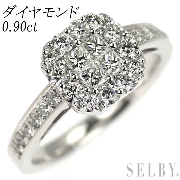 K18WG ダイヤモンド リング 0.90ct