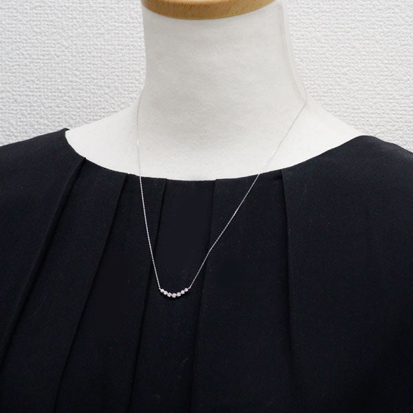K18WG 天然ピンク/カラーレス ダイヤモンド ペンダントネックレス 0.03ct D0.10ct