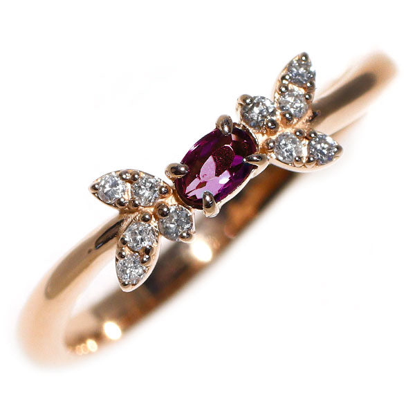 希少 K18PG アレキサンドライト ダイヤモンド リング 0.16ct D0.10ct