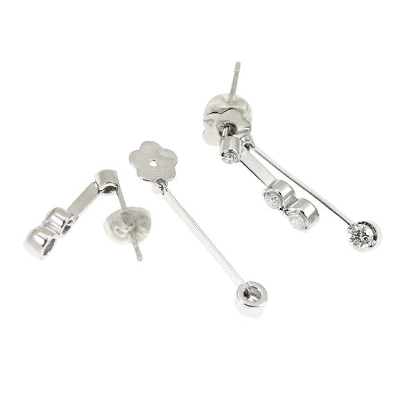 K18WG ダイヤモンド ピアス D0.52ct 2WAY チャーム付き