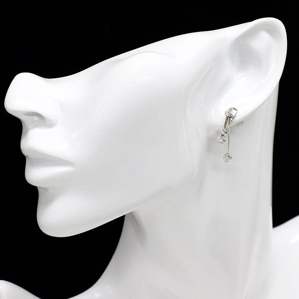 K18WG ダイヤモンド ピアス D0.52ct 2WAY チャーム付き