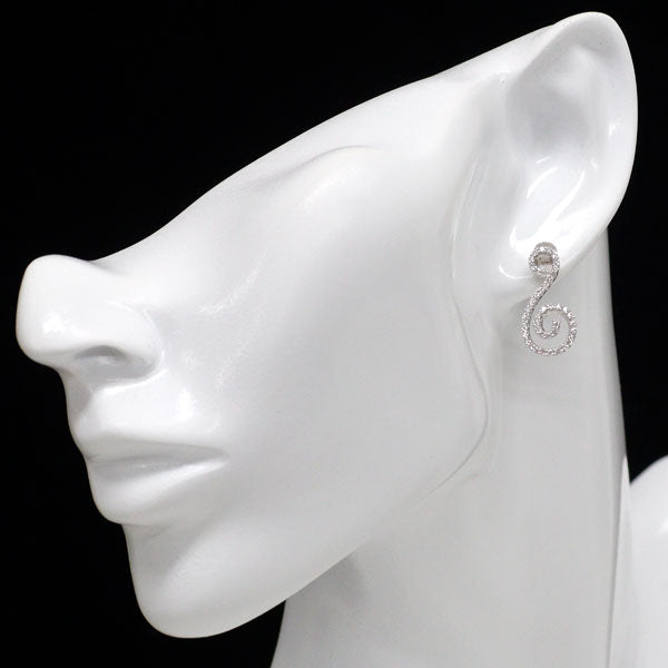 ウーゴコレアーニ K18WG/ K14WG ダイヤモンド ピアス 0.55ct キャッチ社外
