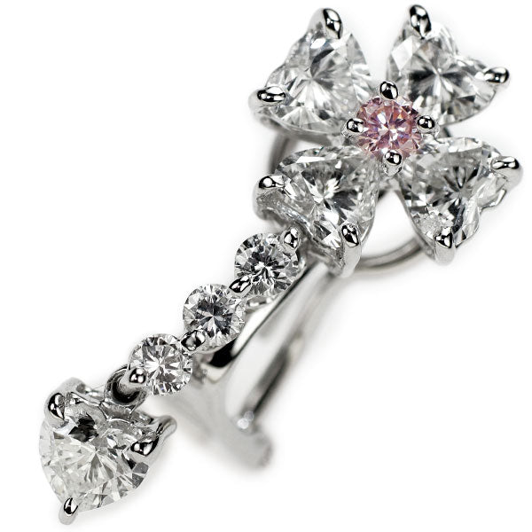 Pt900/K14WG 天然ピンクダイヤモンド ピアス兼イヤリング 0.120ct FLPP