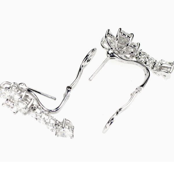 K14WG ダイヤピアス K14WG ダイヤモンド ピアス 0.08CT