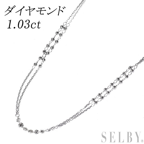 K18WG ダイヤモンド ネックレス 1.03ct