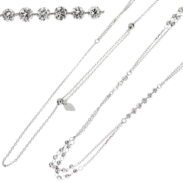 K18WG ダイヤモンド ネックレス 1.03ct