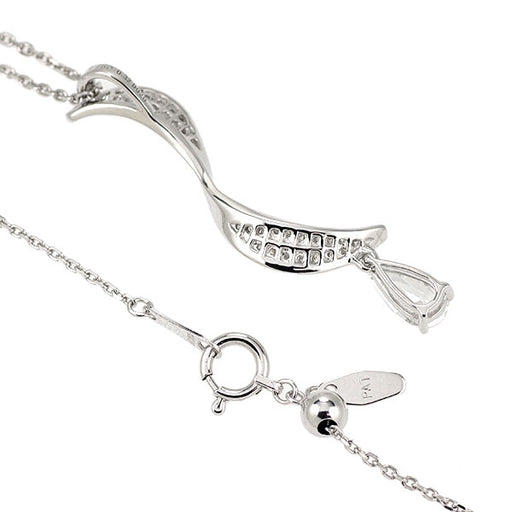 K18WG ペアシェイプ ダイヤモンド ペンダントネックレス 0.32ct D0