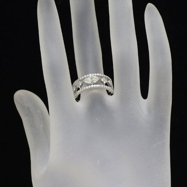 Pt950 マーキスカット ダイヤモンド リング 0.555ct D0.51ct