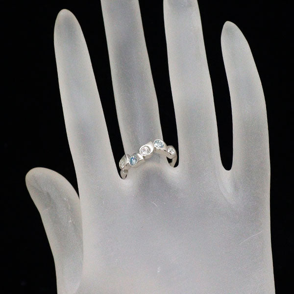 Pt900 アイスブルー/カラーレス ダイヤモンド リング 0.19ct D0.31ct