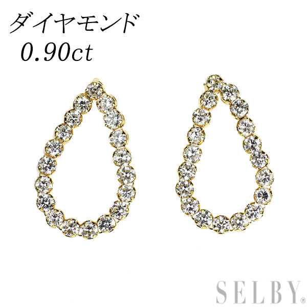 K18YG ダイヤモンド ピアス 0.90ct