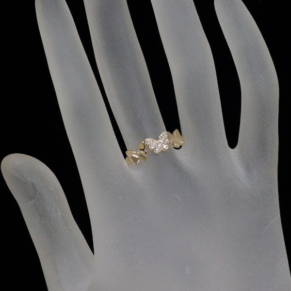 K10YG ダイヤモンド リング 0.10ct 蝶