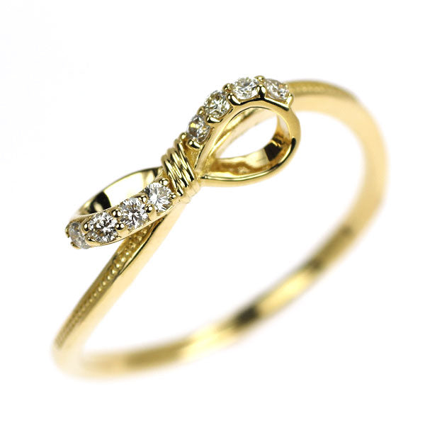 K18YG ダイヤモンド リング 0.10ct リボン