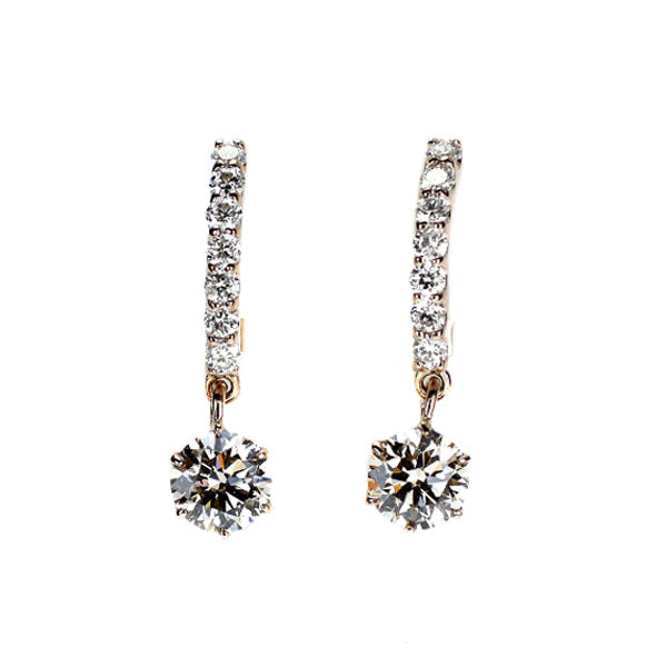 K18PG ダイヤモンド ピアス 0.60ct D0.20ct