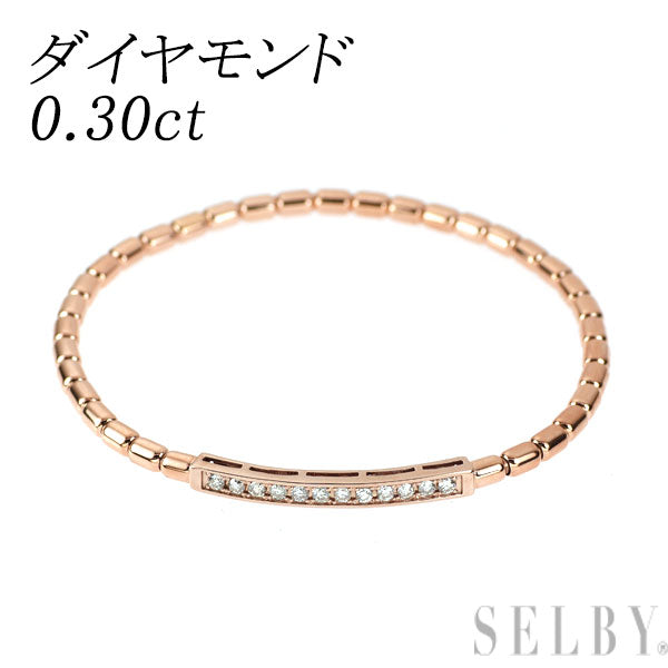 K18PG ダイヤモンド ブレスレット 0.30ct 伸縮式