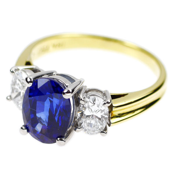 K18YG/WG サファイア ダイヤモンド リング 2.53ct D0.67ct