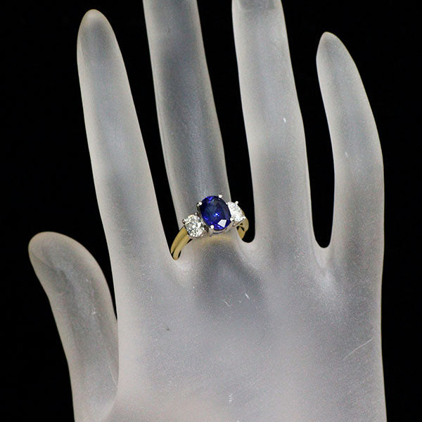 K18YG/WG サファイア ダイヤモンド リング 2.53ct D0.67ct