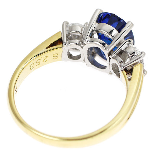 K18YG/WG サファイア ダイヤモンド リング 2.53ct D0.67ct