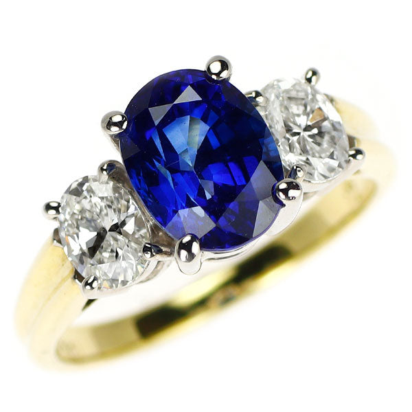 K18YG/WG サファイア ダイヤモンド リング 2.53ct D0.67ct