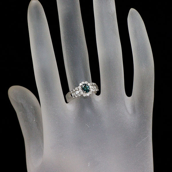 希少 Pt900 アレキサンドライト ダイヤモンド リング 0.34ct 0.58ct