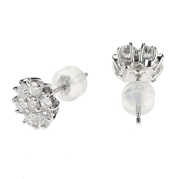 Pt900 ダイヤモンド ピアス 1.00ct フラワー