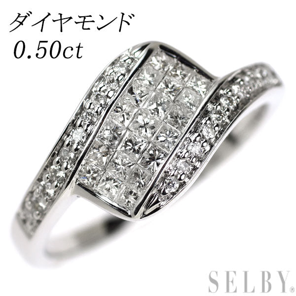 K18WG ダイヤモンド リング 0.50ct ミステリーセッティング