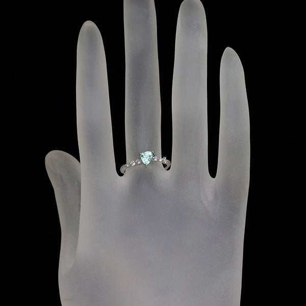 Pt900 パライバトルマリン ダイヤモンド リング 0.54ct D0.16ct
