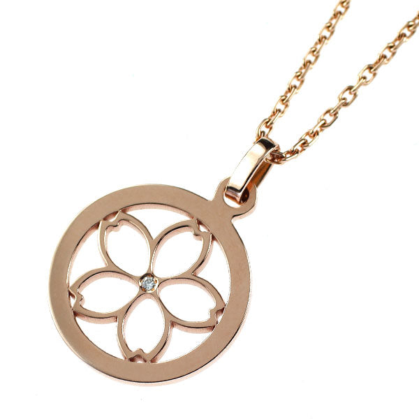 ショーメ K18PG ダイヤモンド ペンダントネックレス アクロシュクール 桜