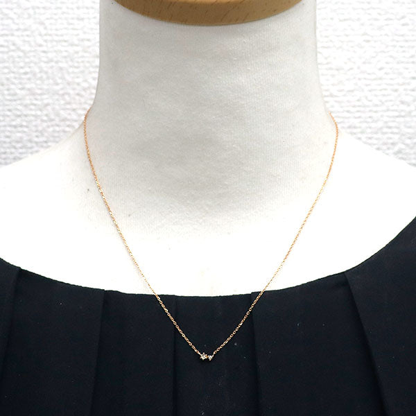 アガット K18PG ダイヤモンド ペンダントネックレス 0.04ct
