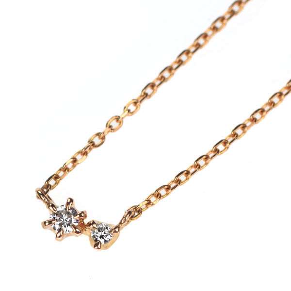 アガット K18PG ダイヤモンド ペンダントネックレス 0.04ct