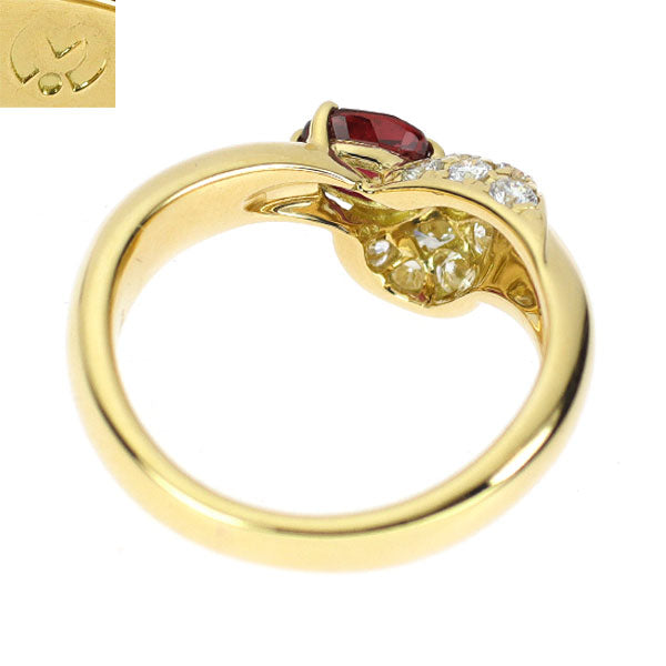 ミラショーン K18YG ルビー ダイヤモンド リング 0.65ct D0.42ct
