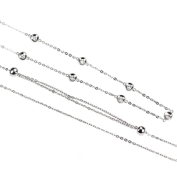 K18WG ダイヤモンド ネックレス 1.00ct ステーション