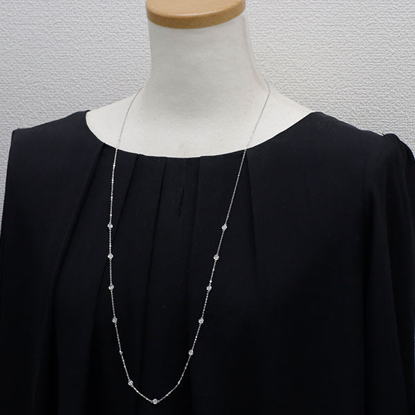 K18WG ダイヤモンド ネックレス 1.00ct ステーション