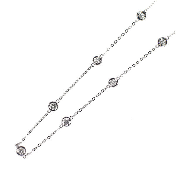 K18WG ダイヤモンド ネックレス 1.00ct ステーション