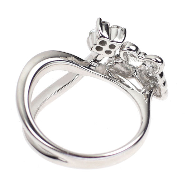 K18WG ダイヤモンド リング 0.25ct  蝶 フラワー