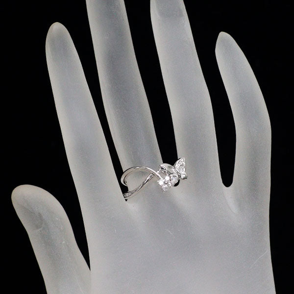 K18WG ダイヤモンド リング 0.25ct  蝶 フラワー