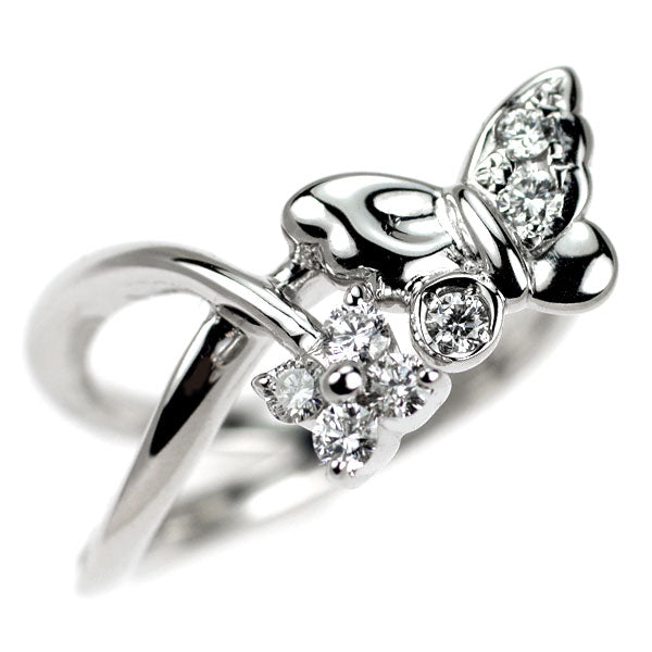 蝶々k18WG ダイヤモンドリング