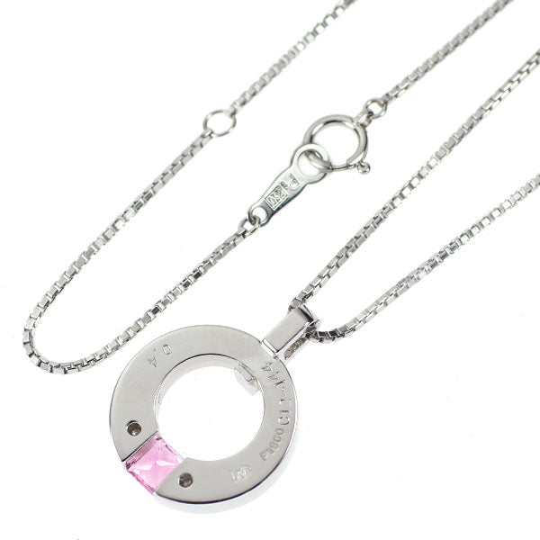Pt900/ Pt850 ピンク サファイア ペンダントネックレス 0.40ct
