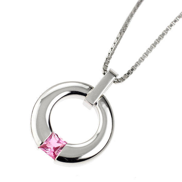 Pt900/ Pt850 ピンク サファイア ペンダントネックレス 0.40ct